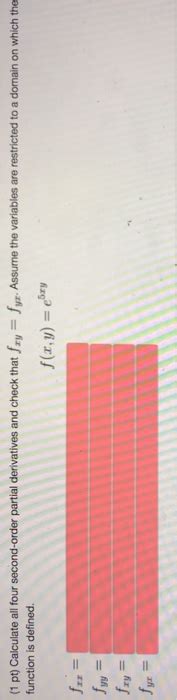 Solved 1 Pt Calculate All Four Second Order Partial Chegg