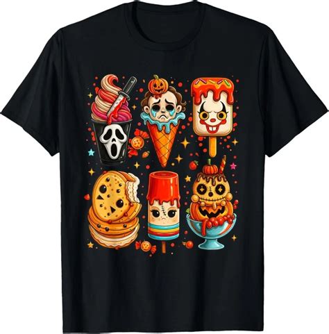 Dovu Horror Movie Summer Popsicle Hal Low Een Ice Cream Summerween T Shirt Unisex S Xl Hot
