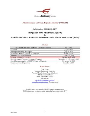 Fillable Online Aci Na IWA RFP 2009 1 Airports Council