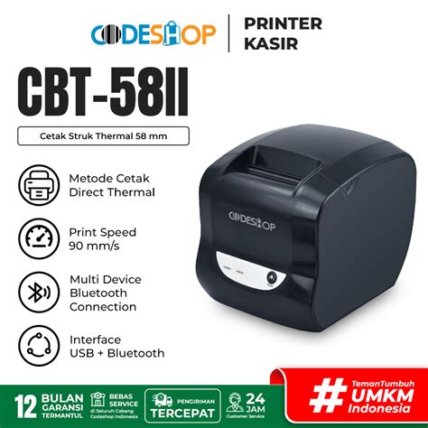 Jual Printer Thermal Codeshop CBT 58ii Cetak Struk Kasir Toko