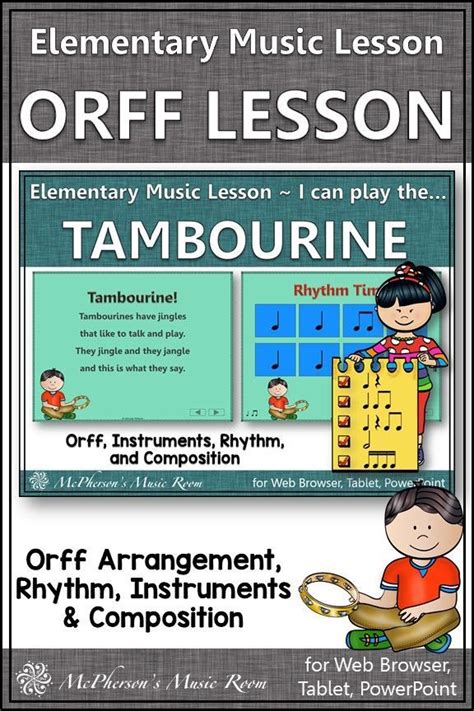 Elementary Music Lesson Tambourine Orff Rhythm Instruments