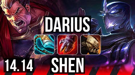 Darius Vs Shen Top 6 Solo Kills 1100 Games Dominating Eune