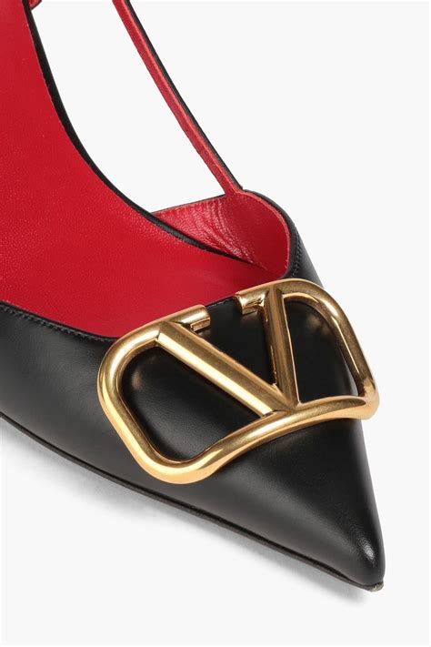 Valentino Garavani Vlogo Leather Slingback Pumps The Outnet