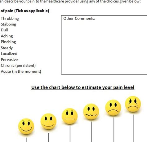 Pain Level Chart Free Microsoft Excel Template/Spreadsheet » Template Haven