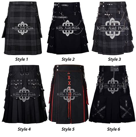 Gothic Kilt For Men Scottish Utility Kilt Custom Made Kilted Gothic