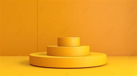 Vibrant Summer Showcase D Yellow Podium Stage With Minimal Product