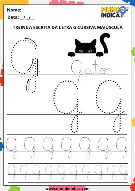 Atividade Letra G Cursiva Educação Infantil