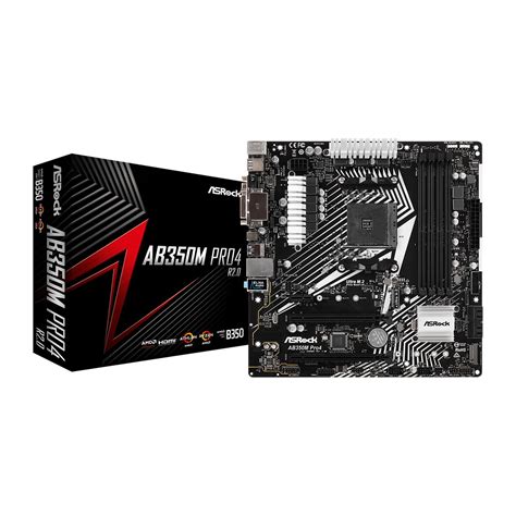 Asrock Ab350m Pro4 R20 Amd B350 Soam4 Dual Channel Ddr4 Matx Retail