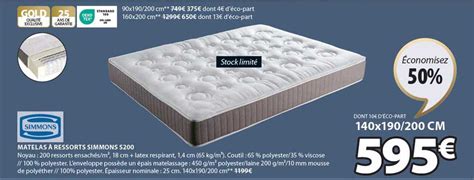 Promo Matelas Ressorts Simmons S Chez Jysk Icatalogue Fr