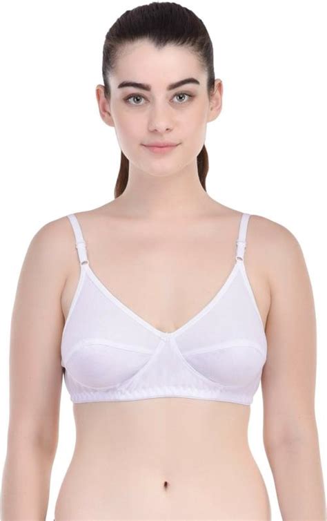 Buy Lady One Women White Cotton Blend Full Coverage Non Padded Bra B