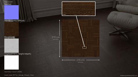 Seamless Wenge Wood Mosaic Floor Texture Materials Of The World