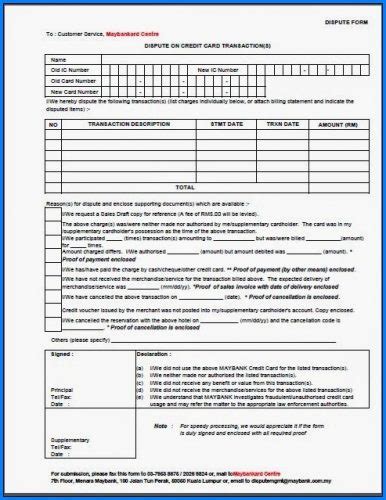 √ Free Printable Transaction Dispute Form