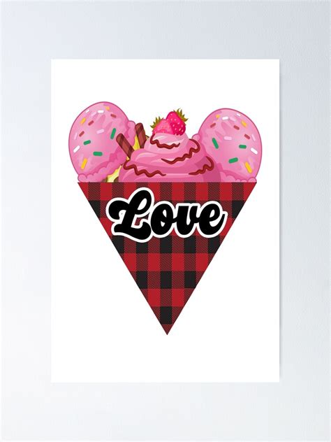 Póster Corazón de helado de San Valentín de joanaoberg Redbubble