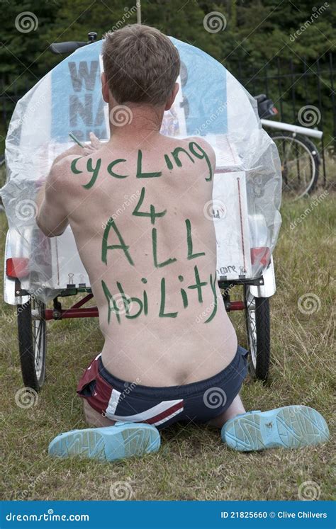 A Naked Demonstrator Editorial Image Image Of Transport