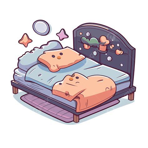 Cama De Desenho Animado Na Parede Clipart De Ilustração Vetor PNG