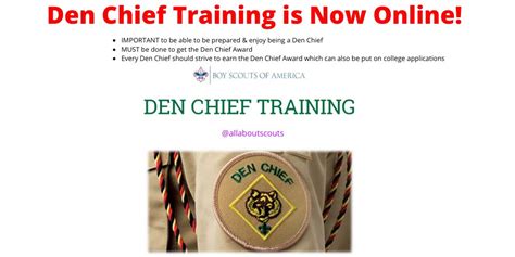 All About Scouts On Twitter Den Chief Training Is Now Online