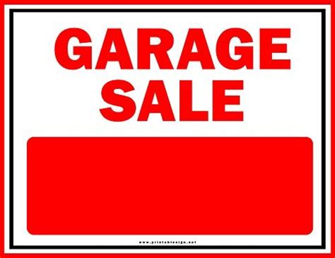 Printable Garage Sale Signs Template | FREE Download | For sale sign ...