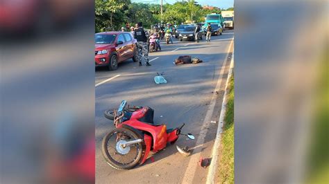 Idoso é atropelado por motociclista na avenida Fernando Guilhon e sofre