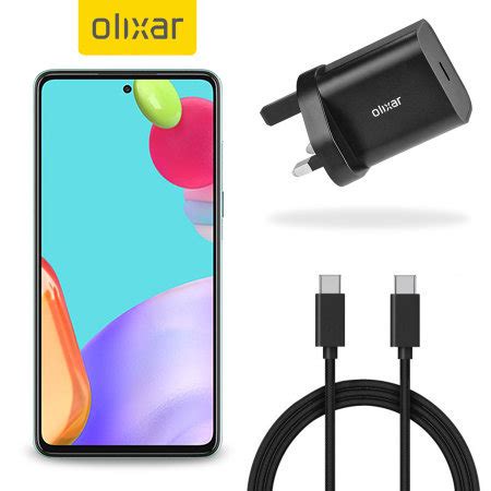 Olixar Samsung Galaxy A52 18W USB C PD Fast Charger 1 5m USB C Cable