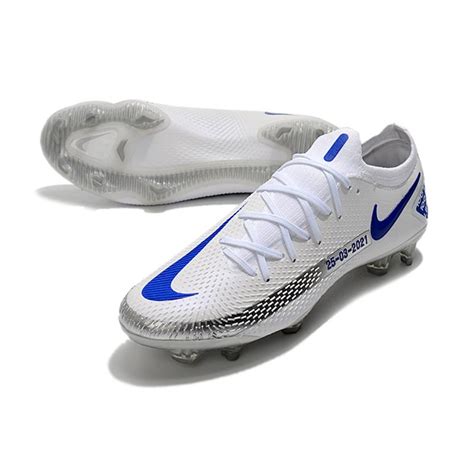 Nike Crampon 2021 Phantom Gt Elite Fg Blanc Bleu