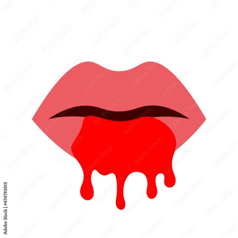 Female Dripping Lips Vector Illustration Stock Vector Adobe Stock