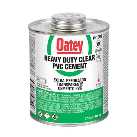 Oatey 32 Oz Heavy Duty Clear Pvc Cement 310083 The Home Depot