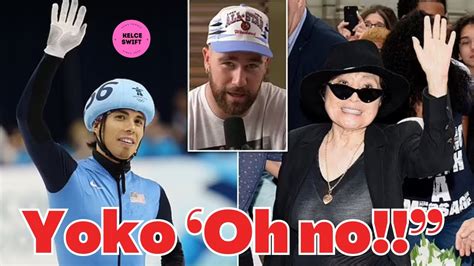 Travis Kelce HILARIOUSLY Confuses Yoko Ono With A SPEED SKATER After