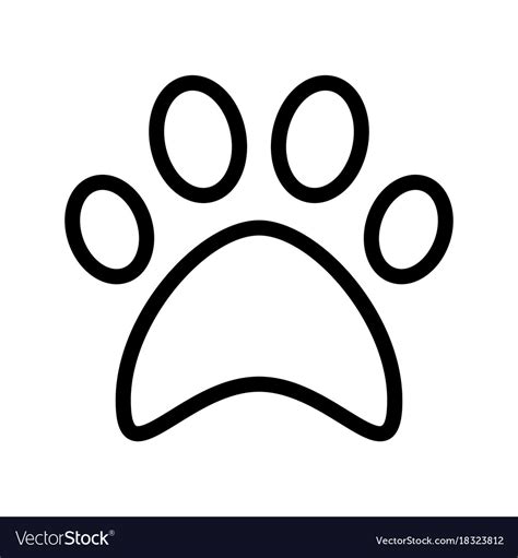 Cat Paw Print Flat Icon Symbol Royalty Free Vector Image