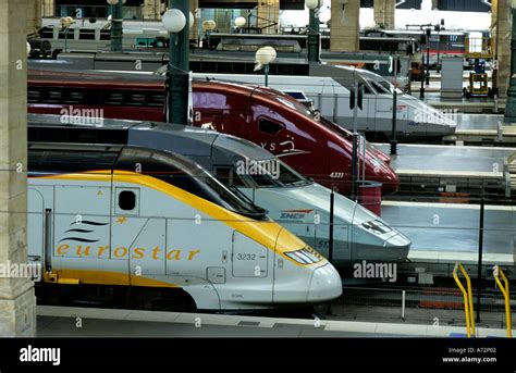 Eurostar Train At Gare Du Nord Paris Tgv Trains Stock Photo Alamy