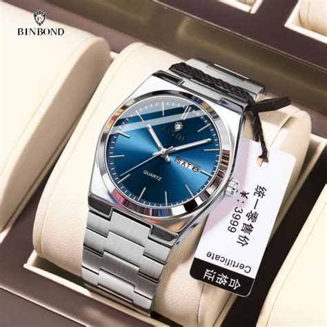 BINBOND Fashion Quartz Wristwatches New Gold Clock Men Luxury Watch