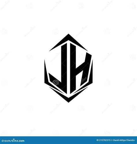 Initial Lh Logo Design With Shield Style Logo Business Branding Stock