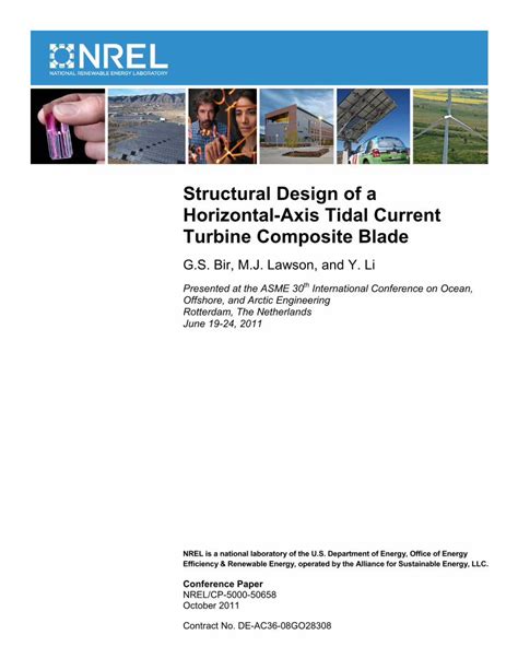 Pdf Structural Design Of A Horizontal Axis Tidal Current