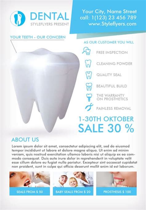 Dental Clinic Free Flyer Template - Download for Photoshop