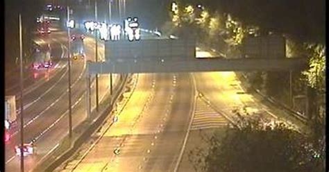 M25 Diversion Route Motorway Closed Near Chertsey Due To Severe