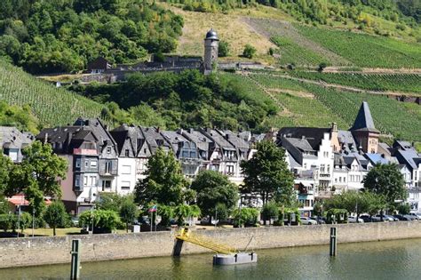 Zell An Der Mosel Germany Mosel Shore Of Old Town Zell