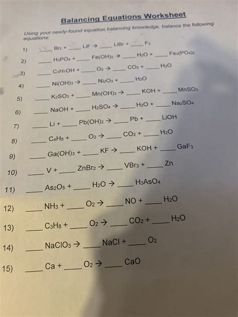 Answered Balancing Equations Worksheet Using Bartleby Worksheets Library