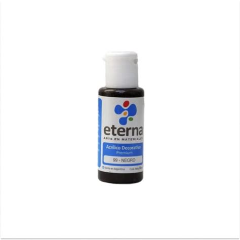 ACRILICO DECORATIVO ETERNA 50 ML 099 NEGRO Libreria Jit Librería