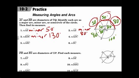 Geometry 1057 Measuring Angles And Arcs Youtube