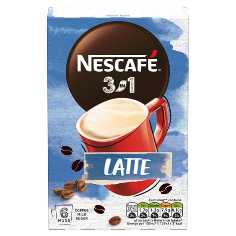 Nescafe 3in1 Latte Instant Coffee 6 X 15g Sachets Instant And Ground Coffee Iceland Foods