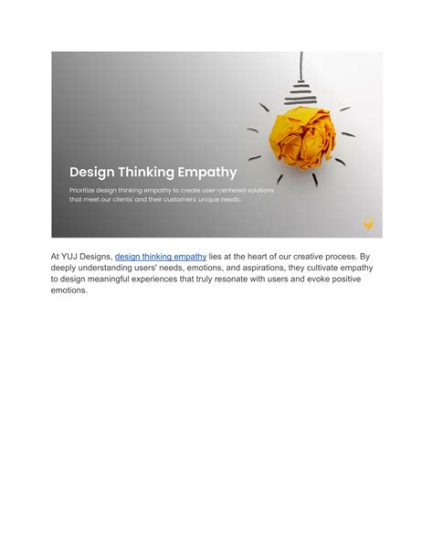 Ppt Design Thinking Empathy Yuj Designs Powerpoint Presentation