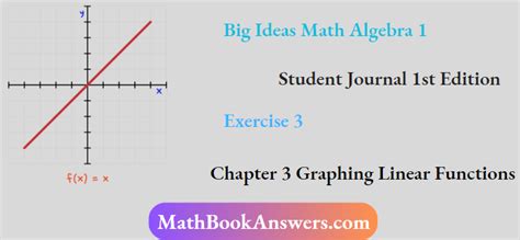 Big Ideas Math Algebra 1 Student Journal 1st Edition Chapter 3 Graphing