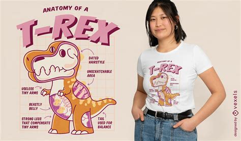 Baixar Vetor De Design De Camiseta Engraçada De Anatomia T rex