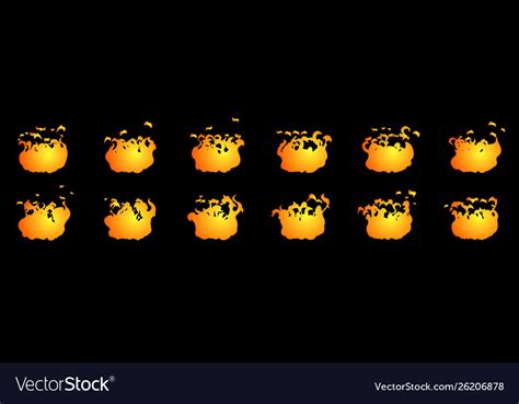 Fire animation sequence Royalty Free Vector Image