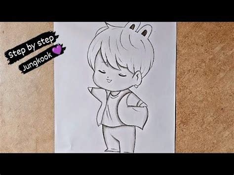 Easy Pencil Sketch of Jungkook BTS