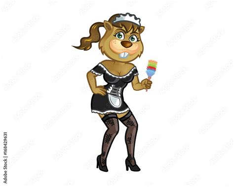 Sexy Maid Beaver Cartoon Stock Vector Adobe Stock