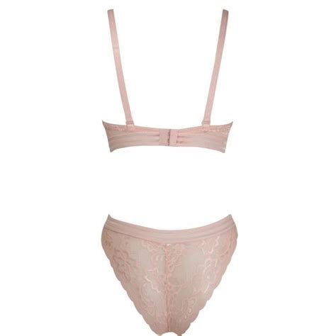 Ensemble lingerie femme soutien gorge 100C et tanga en dentelle rose Rose Cdiscount Prêt à Porter