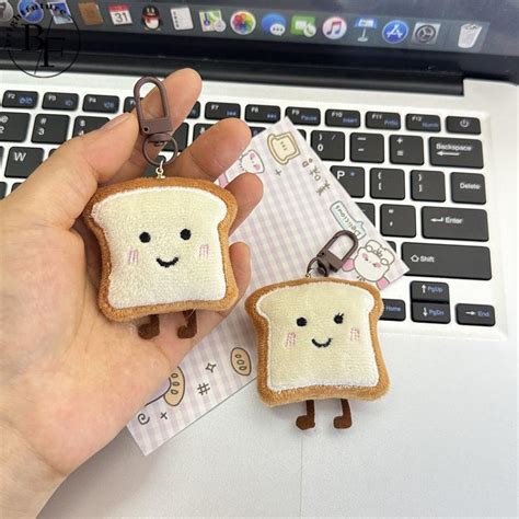 Toast Bread Plush Cute Personalized Keychain Scool Bag Pendants Key