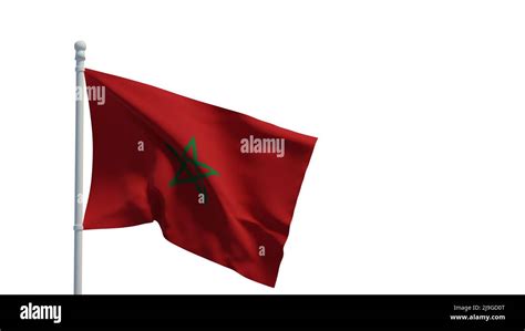 Kingdom Of Morocco National Flag Waving In The Wind 3d Rendering CGI