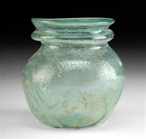 Museum Exhibited Roman Glass Jar Lot 29 Auction 7142023 Artemis Gallery