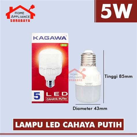 Jual KAGAWA ECO Lampu Led Bulb Capsul Kapsul 5 60 Watt Cahaya Putih